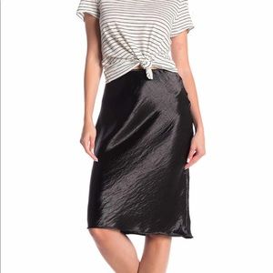 NWT Silky Satin High Rise Black Knee-Length Skirt